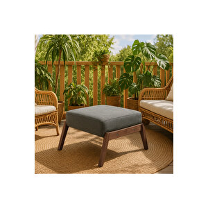Pavia Puf Ceviz Ahşap, Gri Ofis, Balkon, Kafe, Bahçe, Salon Mobilyası Gri