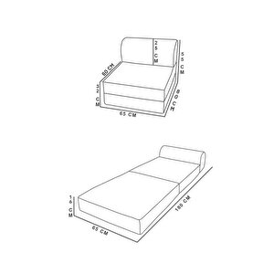 Meira Tek Kişilik Katlanır Yataklı Koltuk, Gri