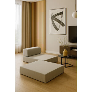 Meira Sallanır Tek Kişilik Katlanır Yataklı Koltuk, Açık Krem