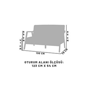Favela Bohem İkili Berjer Natürel Ahşap, Sütlü Kahve