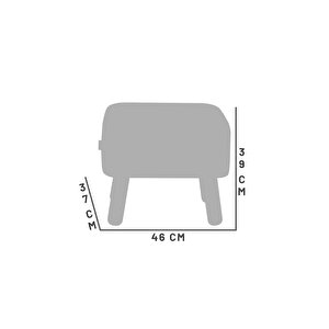 Orso Bohem Sandıklı Puf, Gri