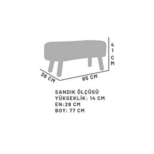 Scala Sandıklı Bohem Ahşap Ayaklı Puf/bench, Sütlü Kahve