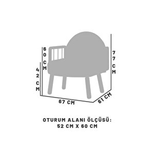 Tosca Bohem Berjer Ceviz Ahşap , Gri