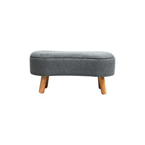 Scala Sandıklı Bohem Ahşap Ayaklı Puf/bench, Gri Gri