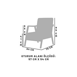 Pavia Berjer Natürel Ahşap, Kırık Beyaz