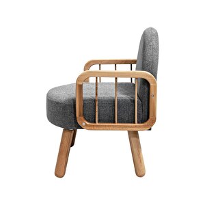 Tosca Bohem Berjer Natürel Ahşap, Gri