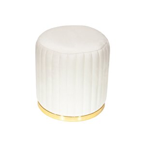 Long Line Puf, Kırık Beyaz Gold