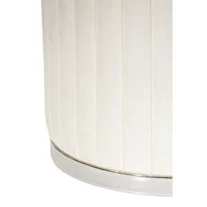 Long Line Puf, Kırık Beyaz Silver