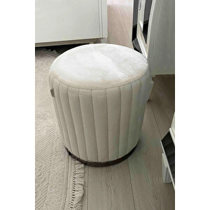 Long Line Puf, Kırık Beyaz Silver