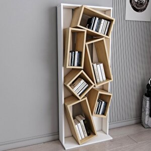 Sckt-067 Miravella Modern Geometrik Kitaplık Çok Amaçlı Raf Dolap