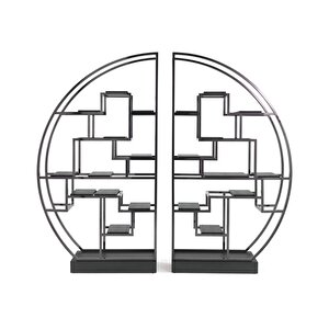 Sckt-075 Knochi Dekoratif Metal Detaylı Kitaplık Çok Amaçlı Raf Modern Düzenleyici Dolap Raf