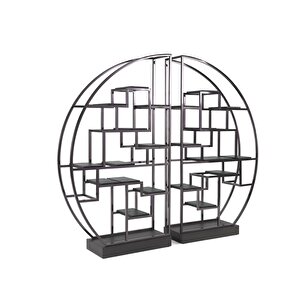 Sckt-075 Knochi Dekoratif Metal Detaylı Kitaplık Çok Amaçlı Raf Modern Düzenleyici Dolap Raf