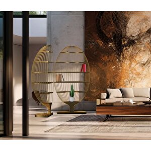 Sckt-073 Kamelia Küre Detaylı Modern Kitaplık Çok Amaçlı Raf Dekoratif Düzenleyici