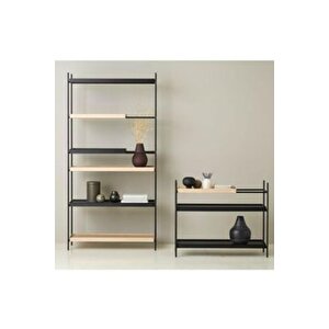 Sckt-032 Flam 5 Katlı Kitaplık Çok Amaçlı Düzenleyici Raf Ahşap Ve Metal Detaylı Modern Kitaplık
