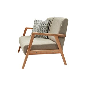 Pavia Ikili Berjer Natürel Ahşap, Sütlü Kahve