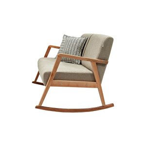 Pavia Ikili Sallanır Berjer Natürel Ahşap, Sütlü Kahve