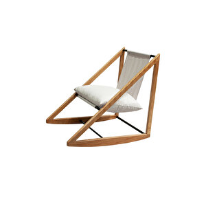 Lupa Bohem Ahşap Berjer , Açık Krem