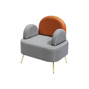 Petra Çay Seti Siyah Kazayağı/taba Deri (1 Adet Tekli̇ Berjer 1 Adet Puf)