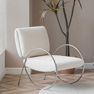 Scys-013 Orvia Modern Tekli Berjer Rahat Sandalye Oturma Odası Bench Metal Detaylı Tekli Koltuk