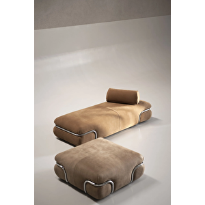 Scpf-106 Solven Modern Metal Detaylı Puf Bench Rahat Lobi Oturma Koltuğu