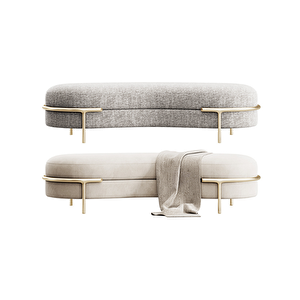Scpf-104 Tuya Modern Metal Ayaklı Puf Bench Rahat Lobi Koltuğu Kanepesi