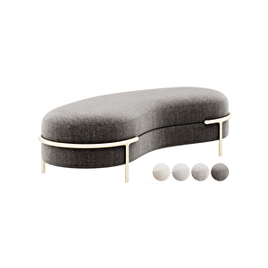Scpf-104 Tuya Modern Metal Ayaklı Puf Bench Rahat Lobi Koltuğu Kanepesi