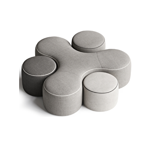 Scpf-105 Skew Modern 4 Parça Modüler Puf Bench Oturma Dinlenme Oturağı Montajsız Kanepe