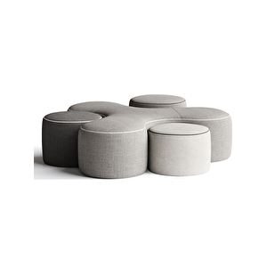 Scpf-105 Skew Modern 4 Parça Modüler Puf Bench Oturma Dinlenme Oturağı Montajsız Kanepe