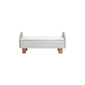 Lorenzo Sandıklı Puf/bench Kırık Beyaz-desenli Kumaş