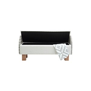Lorenzo Sandıklı Puf/bench Kırık Beyaz-desenli Kumaş