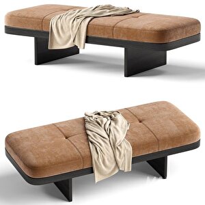Scpf-119 Orlena Modern Ahşap Detaylı Puf Bench Yatak Ucu Oturma Bankı Lobi Koltuğu
