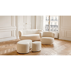 Scpf-102 Pares Modern Teddy Kumaş Puf Bench Dinlenme Yatağı Montajsız Oturak
