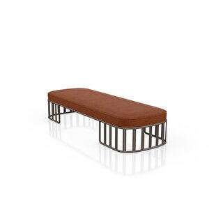 Scpf-124 Popoco Metal Detaylı Modern Puf Bench Rahat Lobi Koltuğu Yatak Ucu Oturma Bankı