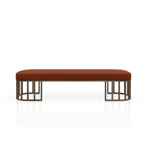 Scpf-124 Popoco Metal Detaylı Modern Puf Bench Rahat Lobi Koltuğu Yatak Ucu Oturma Bankı
