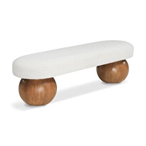 Scpf-111 Tempesta Yuvarlak Ahşap Detaylı Bohem Modern Puf Bench Rahat Lobi Koltuğu Yatak