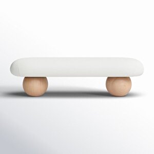Scpf-111 Tempesta Yuvarlak Ahşap Detaylı Bohem Modern Puf Bench Rahat Lobi Koltuğu Yatak