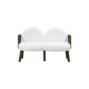 Tosca Bohem Çay Seti Ceviz Ahşap, Kırık Beyaz (1 Adet Iki̇li̇ Berjer 1 Adet Tekli̇ Berjer)