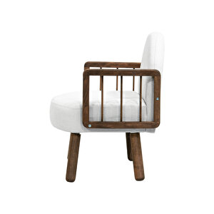 Tosca Bohem Çay Seti Ceviz Ahşap, Kırık Beyaz (1 Adet Iki̇li̇ Berjer 1 Adet Tekli̇ Berjer)