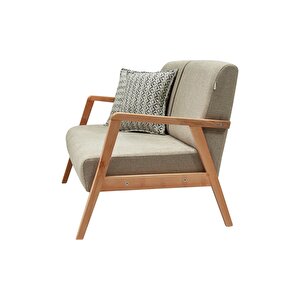 Pavia Çay Seti Natürel Ahşap, Sütlü Kahve (1 Adet Iki̇li̇ Berjer 2 Adet Tekli̇ Berjer)