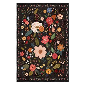 Çiçek Desenli Modern Sanat Gibi Kaymaz Taban Halı