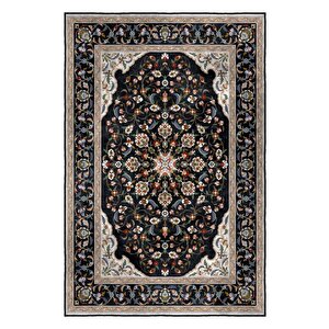 Zeminde Bir Saray Medalyonlu Ve Çiçekli Halı Tasarımı - Kaymaz Taban