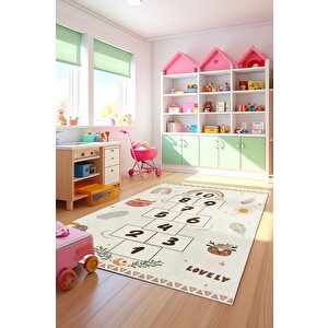 Minik Ayaklara Büyük Hayaller: Çocuk Odasına Neşe Katın Renkli Kaymaz Yıkanabilir Eğitici Halı 80x300 cm