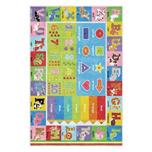 Minik Ayaklara Büyük Bilgiler: Eğlenceli Eğitim Halısı - Kaymaz Taban