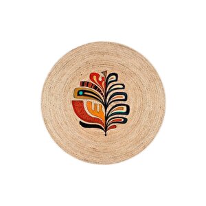 Zeminde Doğanın Ruhu: Renkli Motifli Hasır Görünümlü Kaymaz Taban Halı