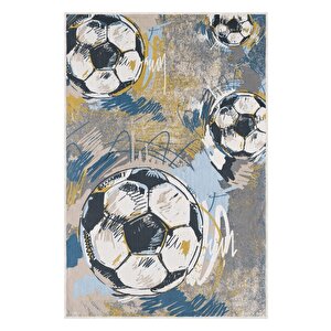 Sporla Büyüyen Hayaller İçin Futbol Temalı Yıkanabilir Kaymaz Taban Halı