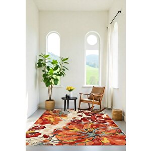 Renklerin Dansı Modern Mekânlara Çiçekli Halı Dokunuşu Kayman Taban Halı