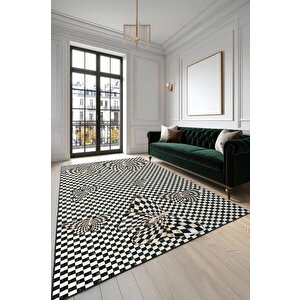 Desenlerin İçinde Kaybolan Güzellik: Optik İllüzyon Halısı Kaymaz Taban 60x100 cm