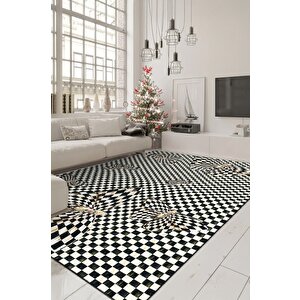 Desenlerin İçinde Kaybolan Güzellik: Optik İllüzyon Halısı Kaymaz Taban 100x300 cm