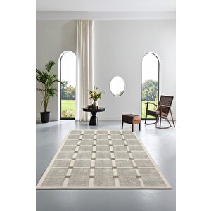 Zeminde Sessiz Şıklık Kaymaz Taban Yıkanabilir Modern Dekoratif Halı 60x100 cm