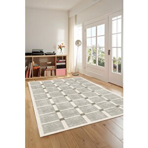 Zeminde Sessiz Şıklık Kaymaz Taban Yıkanabilir Modern Dekoratif Halı 60x100 cm